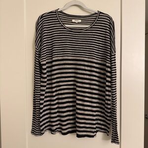 Madewell Black and Cream Striped Tee
